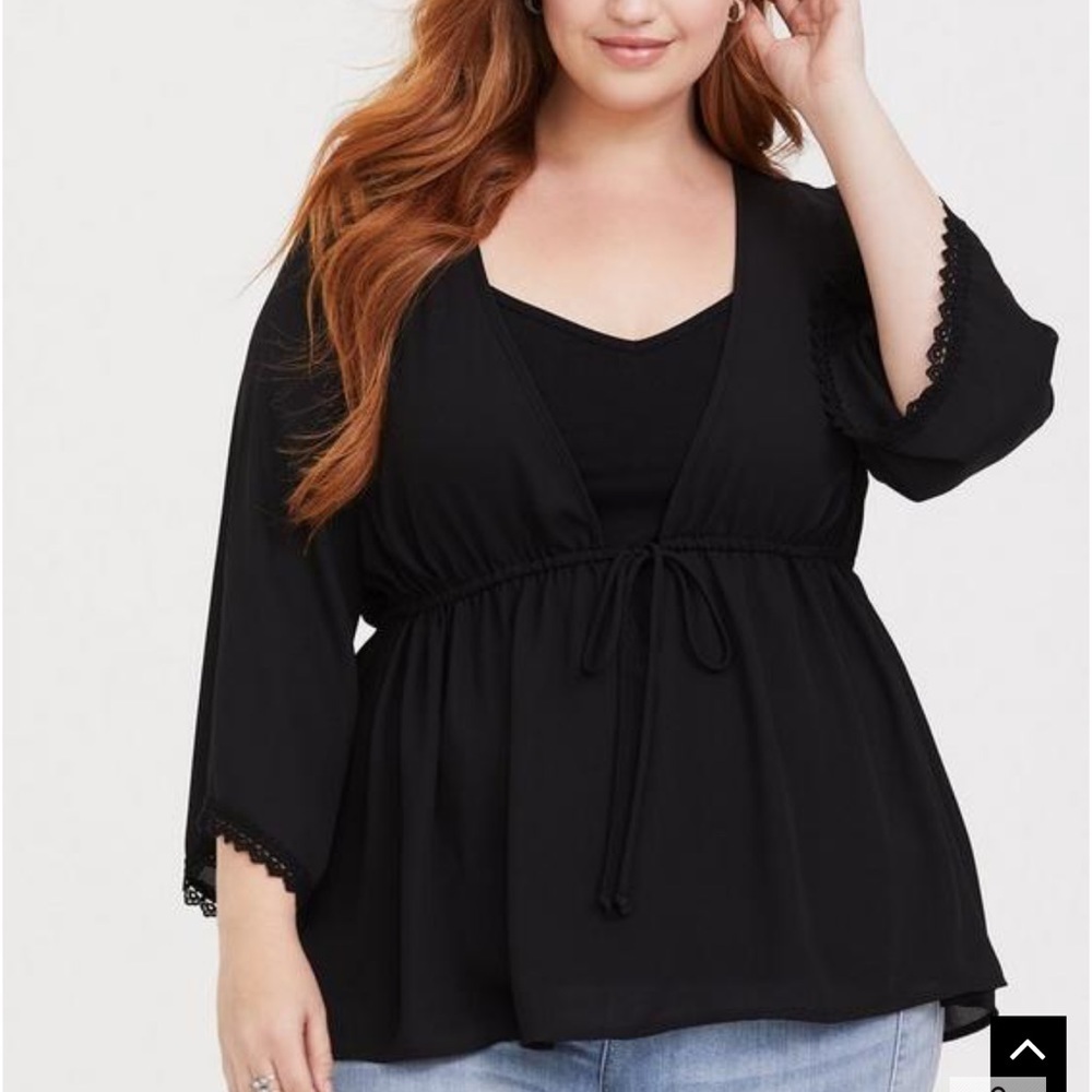 Torrid Black Tie Chiffon Babydoll